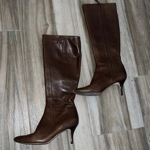 Cole Haan Genuine Brn Leather 6.5 Kitten Heel Boots